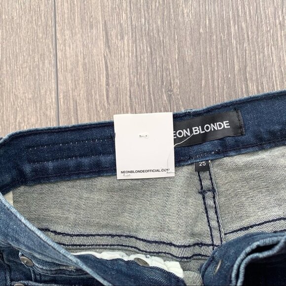 Free People NEON BLONDE Bombshell High Rise Skinny Jean High rise Dark Wash - Picture 7 of 15